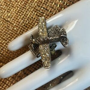 Artisan Steam Punk Airplane Adjustable Ring